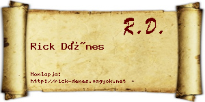 Rick Dénes névjegykártya
